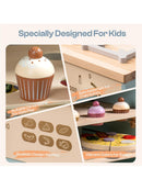ROBUD Spielküchenofen für Kinder Kinderofen aus Holz mit Zubehör Cupcakes Pizza-6