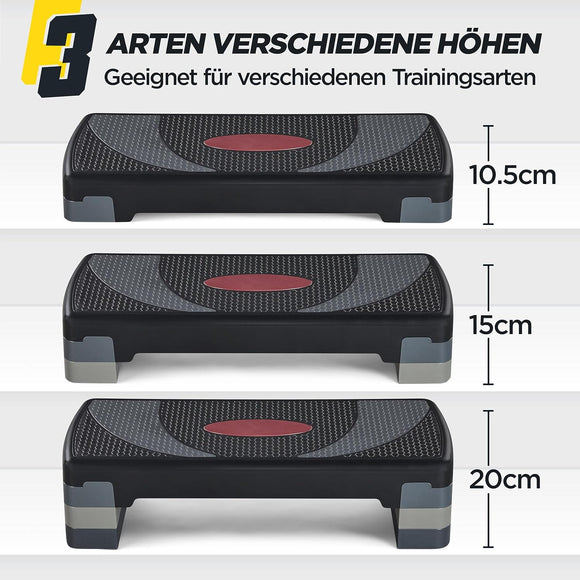 Steppbrett Fitness Sport Aerobic Stepper 3 Stufen Höhenverstellbar Rutschfest