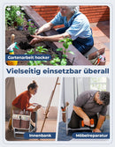 Kniebank für Gartenarbeit klappbar Gartenhocker bis 159kg Kniepolster 2 Taschen-2