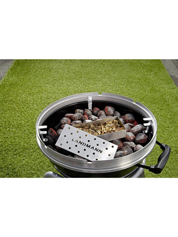 LANDMANN Selection Räucherbox Edelstahl 700 ml für Gas- und Holzkohlegrills
