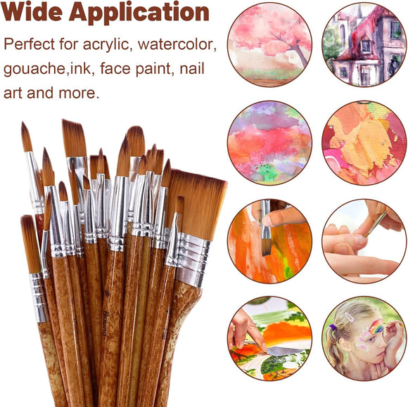 Pinselset 29 Teile Malen Acrylfarben Künstlerpinsel Körperbemalung Acryl Aquarell