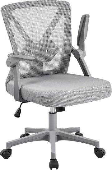 Yaheetech Bürostuhl Schreibtischstuhl Klappbare Armlehnen Drehstuhl Ergonomisch