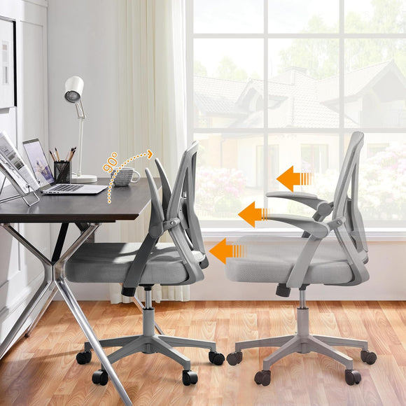 Yaheetech Bürostuhl Schreibtischstuhl Klappbare Armlehnen Drehstuhl Ergonomisch