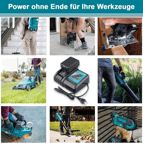 Ersatzakku Kompatibel mit Makita 18V Akku 5,5ah 5500mAh mit DC18RC Ladegerät