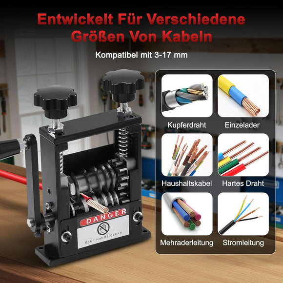 Kabelabisoliermaschine Abisolierer Manuell 6 Kanäle und 5 Klingen für 1-17 mm
