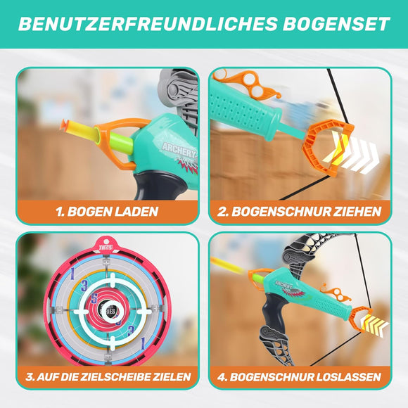 Bogenkönig Spielzeug Bogenschieß-Set 23-tlg. Pfeil und Bogen mit Zielscheibe