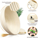 Exitoso Gärkörbchen Rund 25cm Peddigrohr Gärkorb für Brot Beige-2