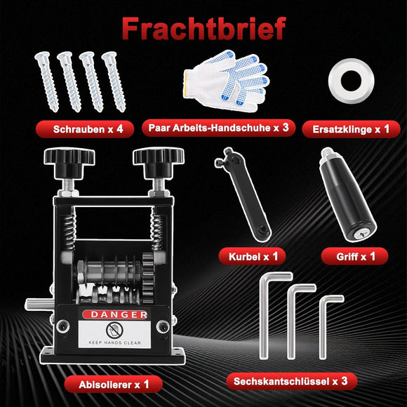 Kabelabisoliermaschine Abisolierer Manuell 6 Kanäle und 5 Klingen für 1-17 mm