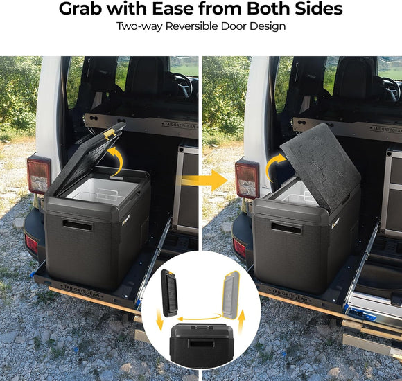 BougeRV CRS Kompressor Kühlbox 40L Griff Tragbar 230V Kühlschrank Auto Camping