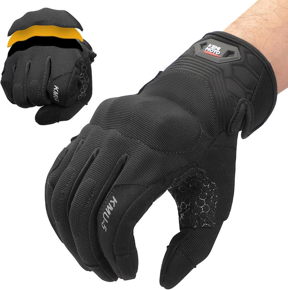 Motorrad Handschuhe Herren PU-Schaum Motorradhandschuhe Touchscreen Anti-Rutsch