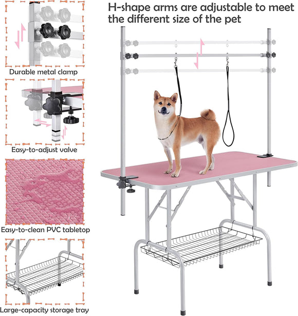Hund Trimmtisch Schertisch Hundepflegetisch mit Unterkorb Hundefriseurtisch