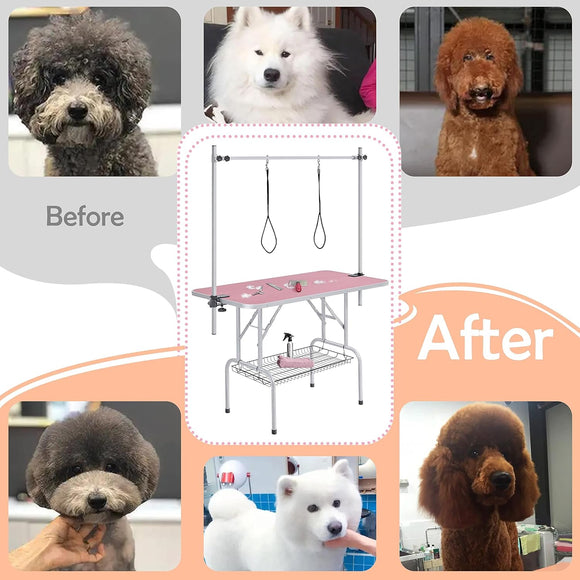 Hund Trimmtisch Schertisch Hundepflegetisch mit Unterkorb Hundefriseurtisch
