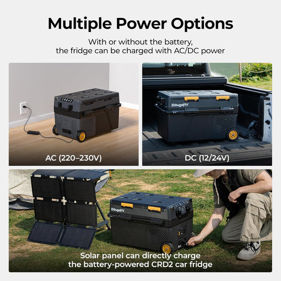 BougeRV CRD2 Kompressor Kühlbox 40L mit Gefrierfach Doppeltür Reise Camping Auto