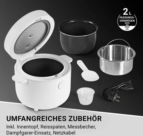 N8WERK Reiskocher Reisdämpfer Reisgarer 2L