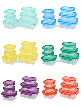 Glasdosen-Set 6tlg. Glas Backofen Mikrowelle Auslaufsicher & Luftdicht BPA-frei