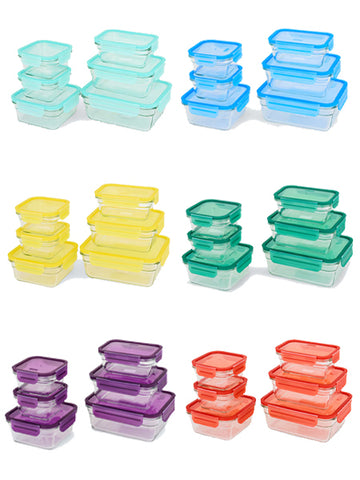Glasdosen-Set 6tlg. Glas Backofen Mikrowelle Auslaufsicher & Luftdicht BPA-frei