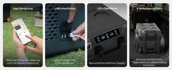 BougeRV CRD2 Kompressor Kühlbox 40L mit Gefrierfach Doppeltür Reise Camping Auto