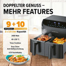GOURMETmaxx Heißluftfritteuse Doppelkammer 7L-2