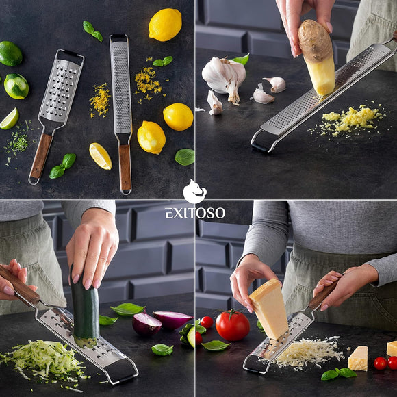 Exitoso Zester Reibe Zitronenreibe 2er Set Muskat Schoko Raspel Parmesan Hobel