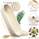 Exitoso Gärkörbchen Oval 35cm Peddigrohr Gärkorb für Brot Beige-2
