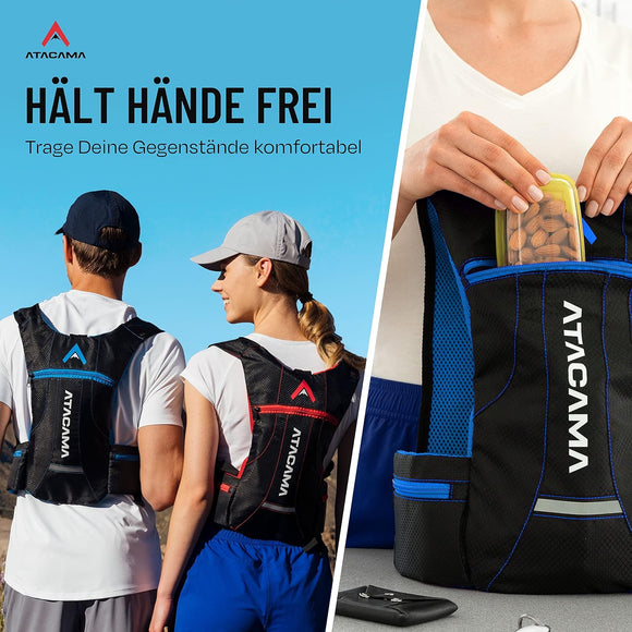 Atacama Trinkrucksack Laufrucksack ohne Blase Blau