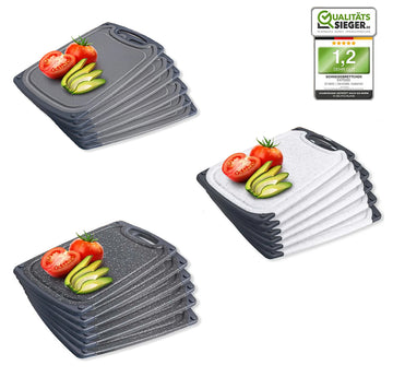 Exitoso Schneidebrett 6er Set Kunststoff Küchenbrett 25 x15 cm Spülmaschinenfest