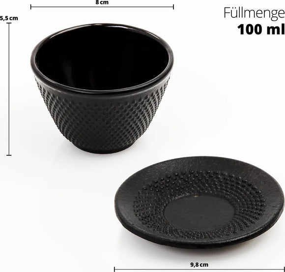 Asia Tee Set 12tlg. Teekanne Tasse Gußeisen