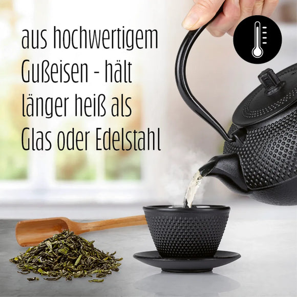 Asia Tee Set 12tlg. Teekanne Tasse Gußeisen