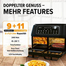 MAXXMEE Heißluftfritteuse XXL Doppelkorb Doppelkammer 11L-2