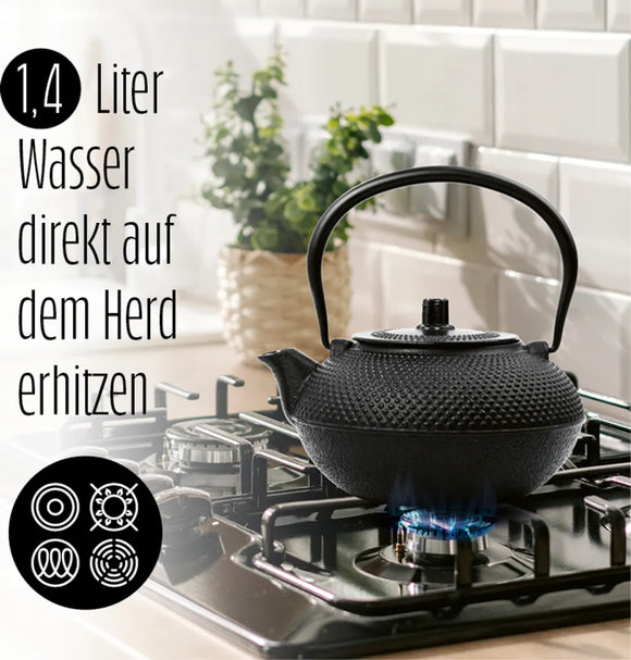 Asia Tee Set 12tlg. Teekanne Tasse Gußeisen