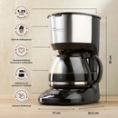 BARISTA Kaffeemaschine Filtermaschine Schwarz Filterkaffeemaschine 10 Tassen-5
