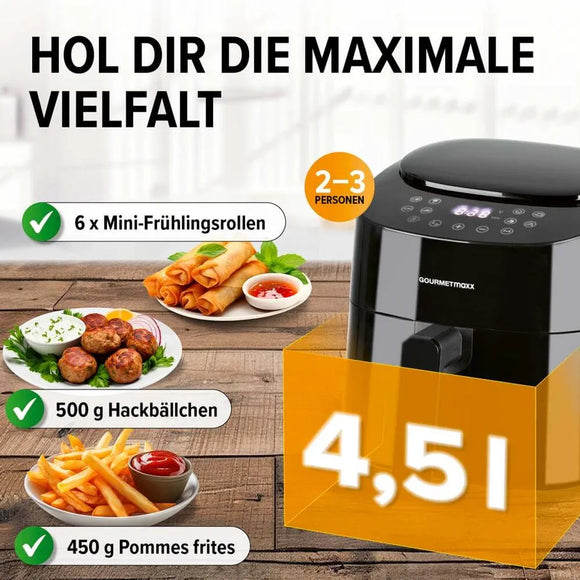 GOURMETmaxx Heißluftfritteuse 4,5L Airfryer 1400W