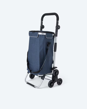 Kaufen blau Einkaufstrolley mit abnehmbaren Taschen 40L Volumen Faltbar Treppensteigerrollen