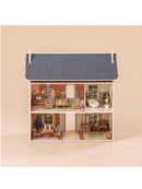 ROBUD 3 in 1 Puppenhaus aus Holz für Kinder mit Zubehör Möbel Geschenk-10