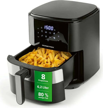 GOURMETmaxx Heißluft-Fritteuse Digital 6,2L 1500W mit 8 Programmen Schwarz