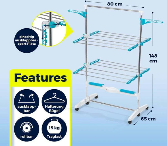 EASYmaxx Wäscheständer elektrisch Gebläse Wäsche Turm Trockner Kleider Ständer