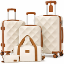 Sea choice Hartschalen Trolley Koffer Set 5tlg Reisekoffer mit TSA Schloss Beige-1