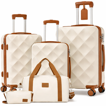 Sea choice Hartschalen Trolley Koffer Set 5tlg Reisekoffer mit TSA Schloss Beige