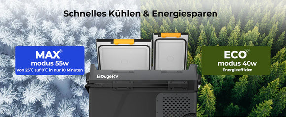 BougeRV CRD2 Kompressor Kühlbox 49L mit Gefrierfach Doppeltür Reise Camping Auto