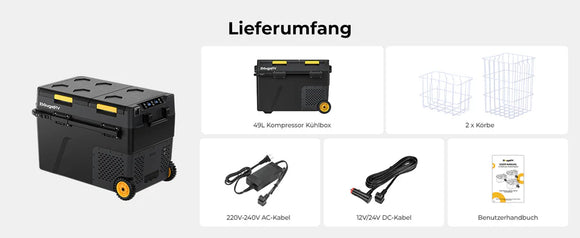 BougeRV CRD2 Kompressor Kühlbox 49L mit Gefrierfach Doppeltür Reise Camping Auto