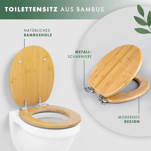 Benkstein WC Sitz Bambus Toiletten Deckel