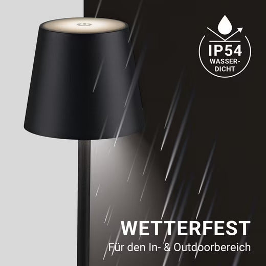 N8WERK USB-Tischleuchte LED-Akku-Tischlampe Dimmbar IP54 Touch-Funktion WEIß