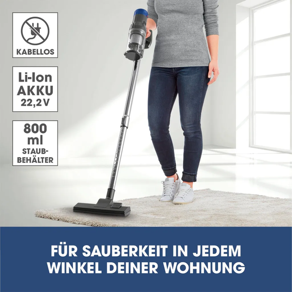 CLEANmaxx 2in1 Akku-Staubsauger Beutellos Kabellos Zyklon Handsauger Auto Tragbar