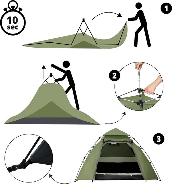 Lumaland Pop Up Kuppelzelt Wurfzelt 3 Personen
