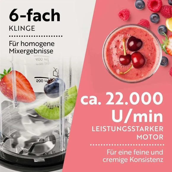 GOURMETmaxx Nutri Mixer Standmixer Smoothie Shakes Pürierer Zerkleinerer 700ml