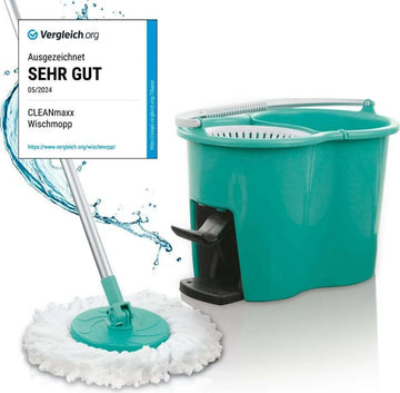 Wischmop Bodenwischer Set 2 Kammer Power Filtersystem Wischen Putzeimer Mopp
