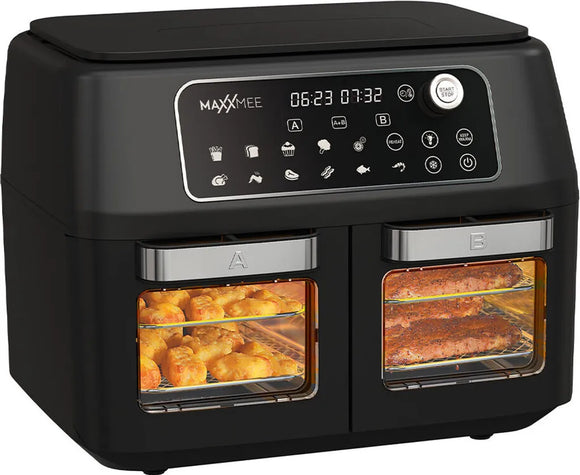 MAXXMEE Heißluftfritteuse XXL Doppelkorb Doppelkammer 11L