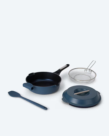 Kaufen blau Omnipfanne Bratpfanne Grillpfanne 10-in-1 Pfanne mit Frittierkorb 5tlg Grillen