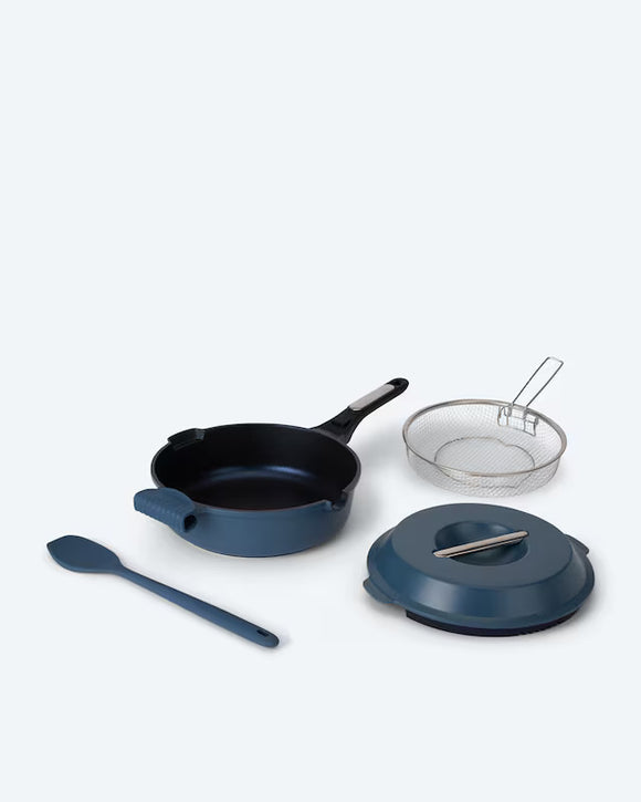 Omnipfanne Bratpfanne Grillpfanne 10-in-1 Pfanne mit Frittierkorb 5tlg Grillen