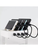 Multifunktionale USB-Ladestation mit 4 Ports und 4 Ladekabel für Handy Laptop-4